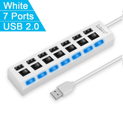 High Speed 4/7 Ports USB HUB 2.0 Adapter Expander