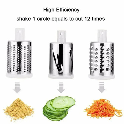 Kitchen multifunctional drum vegetable slicer hand cranked household