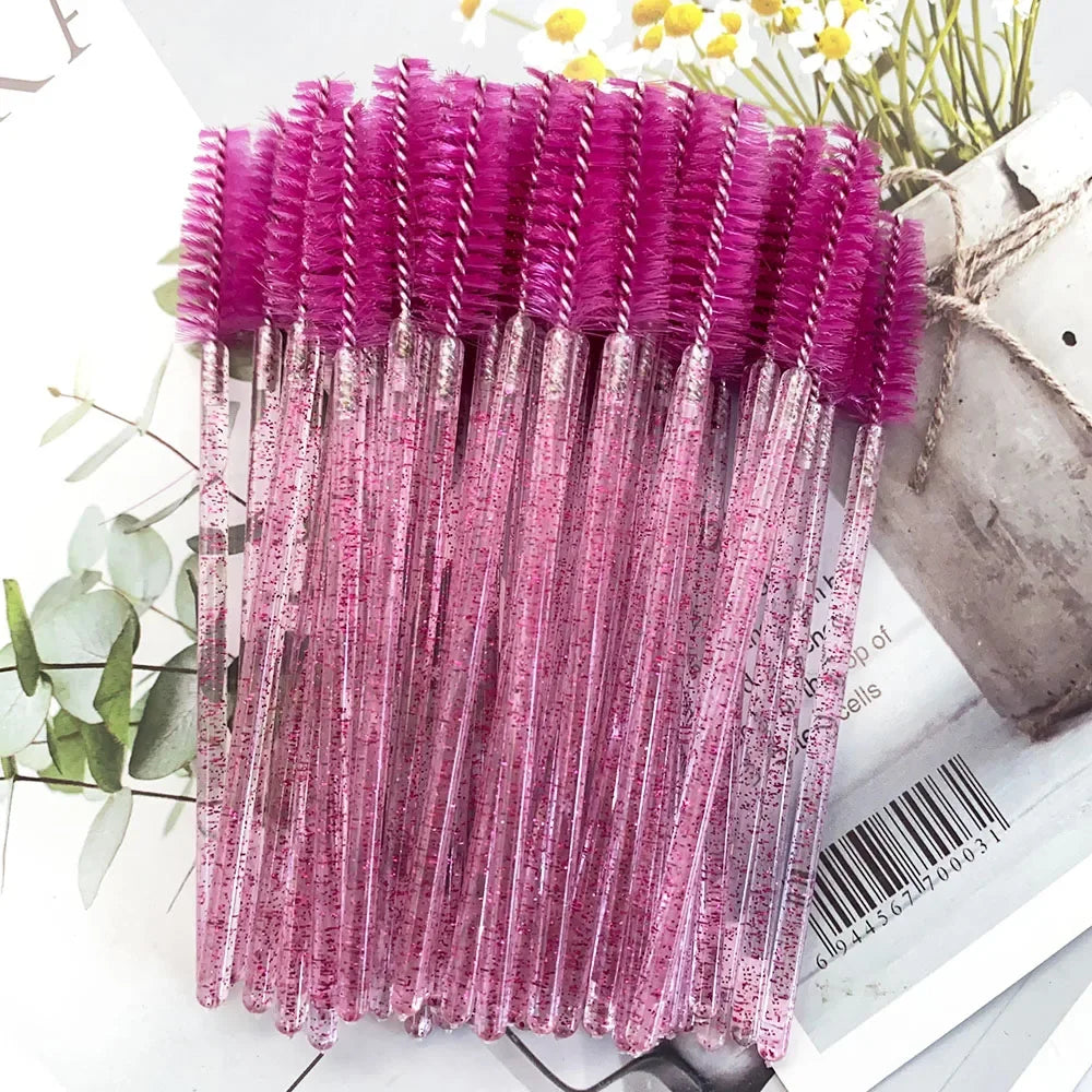 Disposable Crystal Eyelashes Brush Comb 5/50Pcs