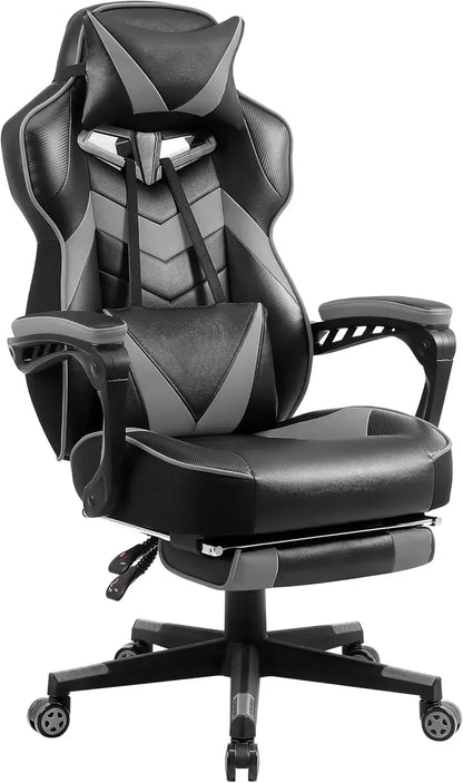 Gaming Chair with Footrest,Big and Tall Gaming Chairs for Adults,Computer Chair for High Back and Massage,Reclining Gamer Chair