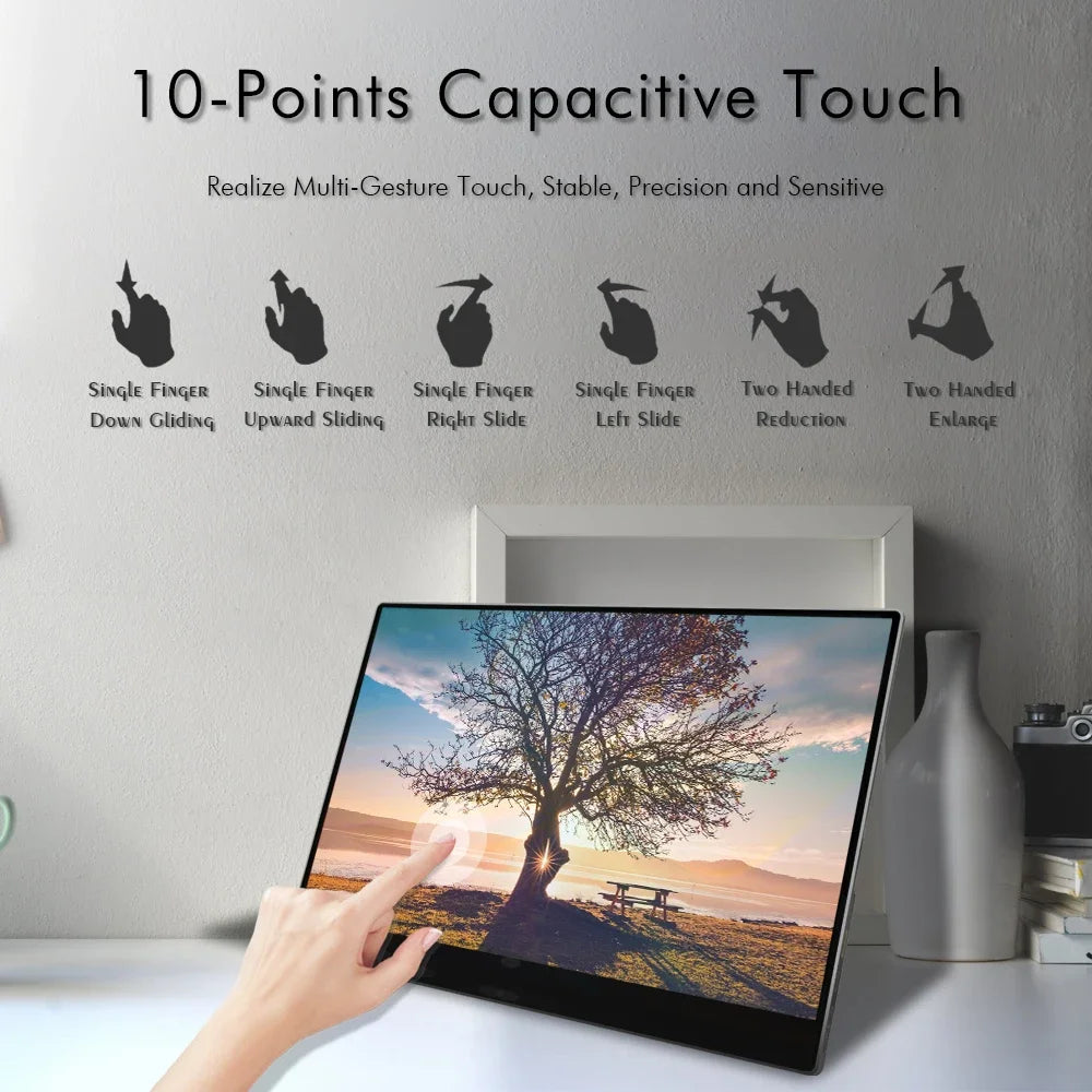 Lcd Ips Gaming Narrow Bezel 16 Inch Touch Screen Built-in Battery Support Vesa Pole Mount Game Monitor