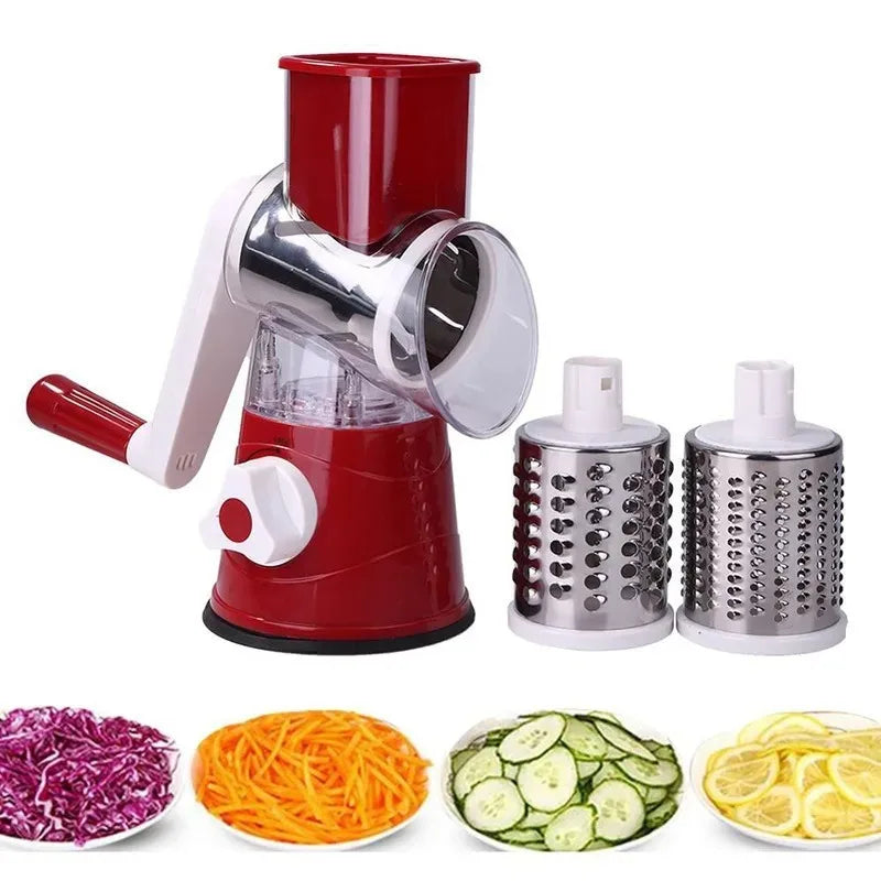 Kitchen multifunctional drum vegetable slicer hand cranked household