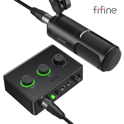 FIFINE Podcast Kit with Dynamic Mic/Sound Card