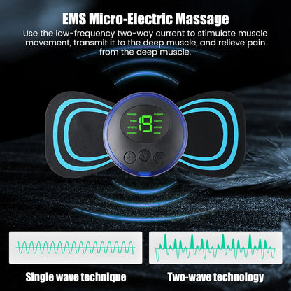 Mini Portable EMS Neck Massager Neck  For Cervical Muscle Pain Relief And Shoulder Relaxation