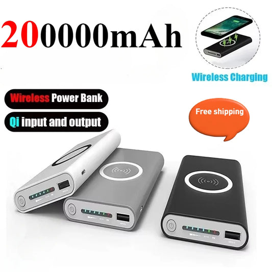 200000mAh Power Bank Ultra-Large Capacity Universal Wireless Fast Charging SAMSUNG/IPHONE