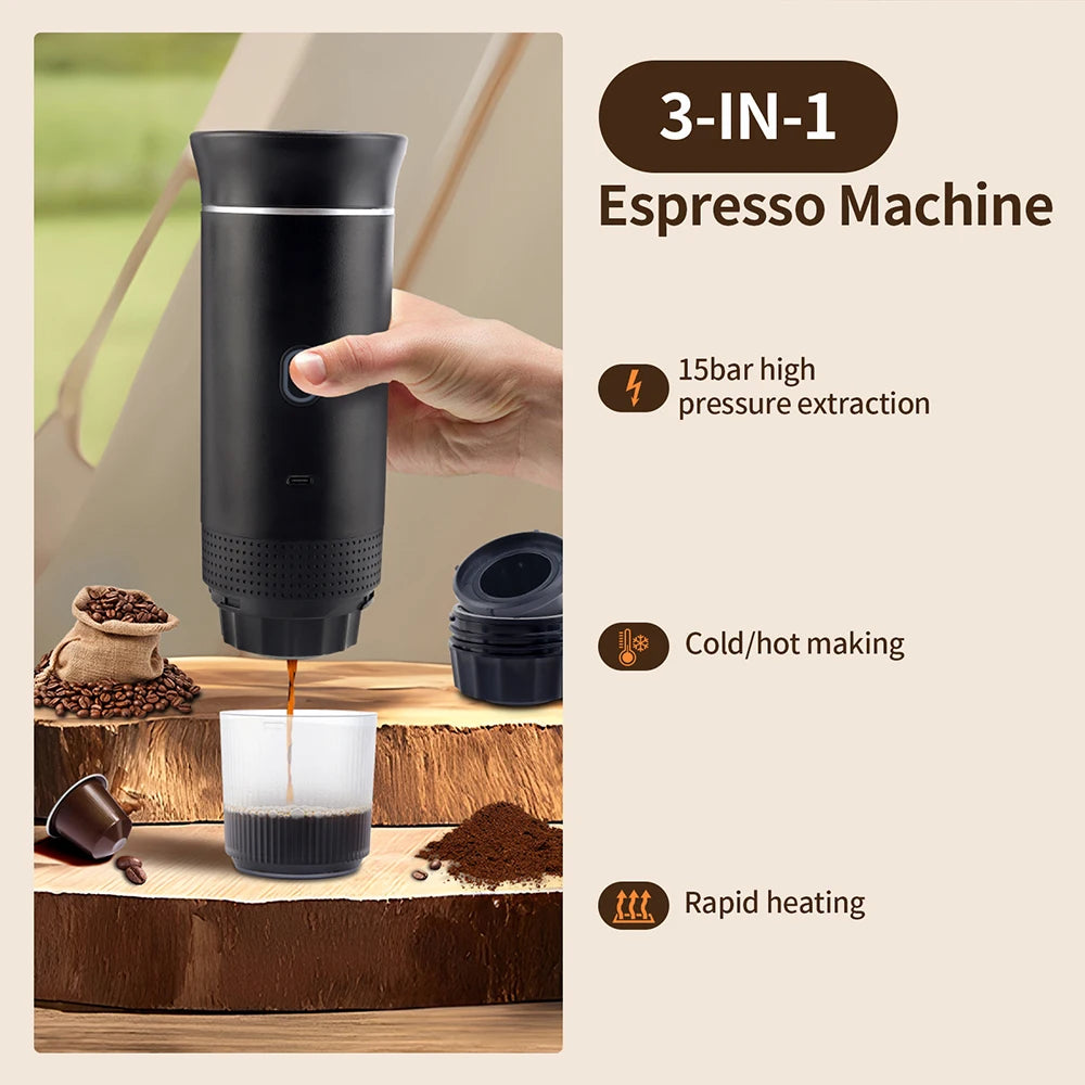 Portable Coffee Maker Espresso 3-in-1