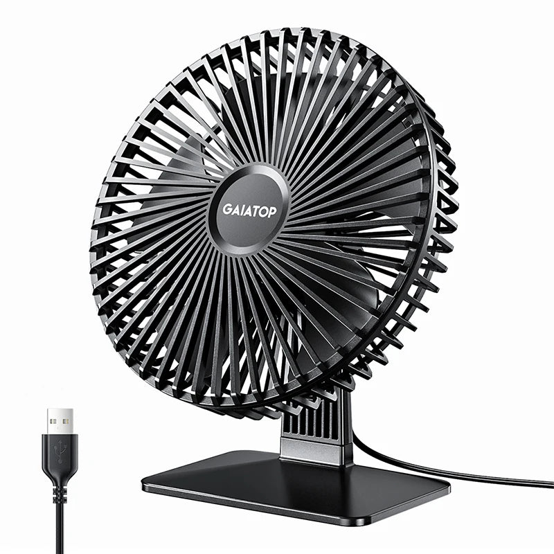 GAIATOP Desk Fan Portable USB Fan 90° Adjustable Cooling Fan Mute 4 Speed