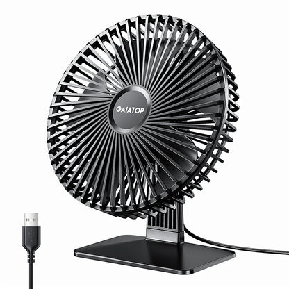 GAIATOP Desk Fan Portable USB Fan 90° Adjustable Cooling Fan Mute 4 Speed