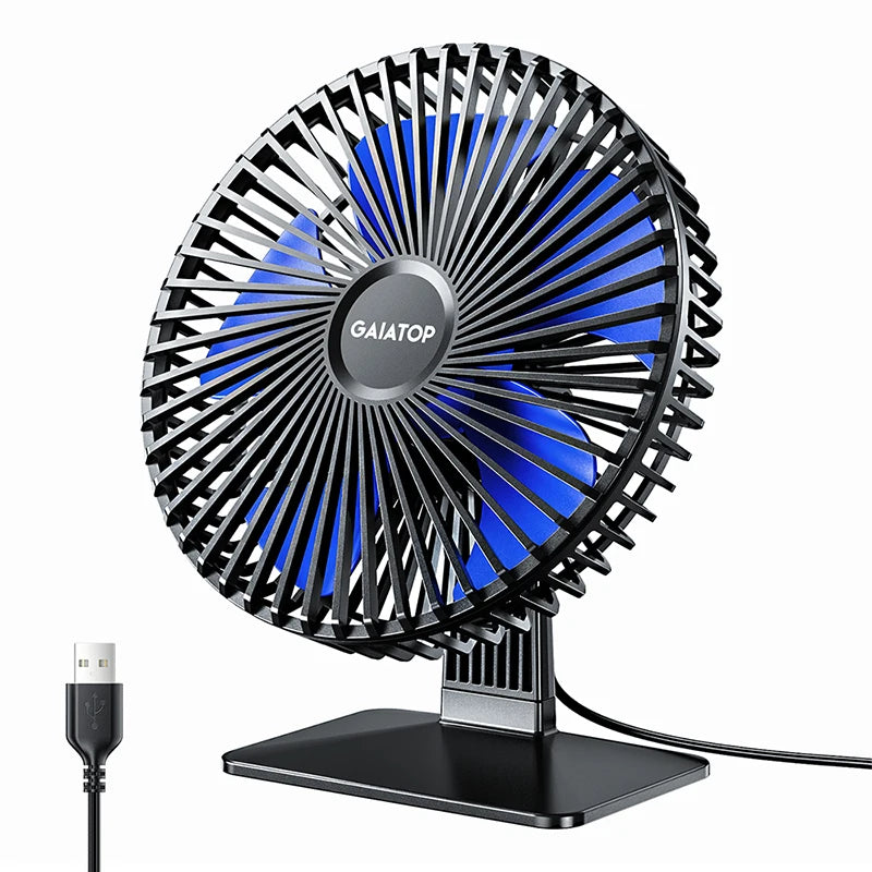 GAIATOP Desk Fan Portable USB Fan 90° Adjustable Cooling Fan Mute 4 Speed