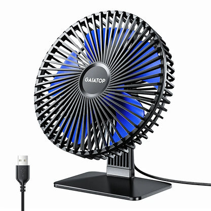 GAIATOP Desk Fan Portable USB Fan 90° Adjustable Cooling Fan Mute 4 Speed